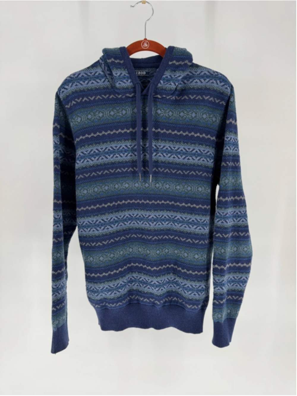 IZOD Men's Fair Isle Hoodie Size Large style# 45GS156